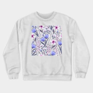 Fruit tree and leaves pattern with purple nuances Crewneck Sweatshirt